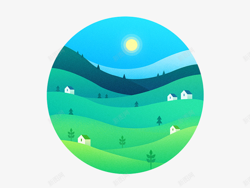 乡村的春夏夜晚png免抠素材_88icon https://88icon.com 乡村 乡村夜晚 夜晚 月光