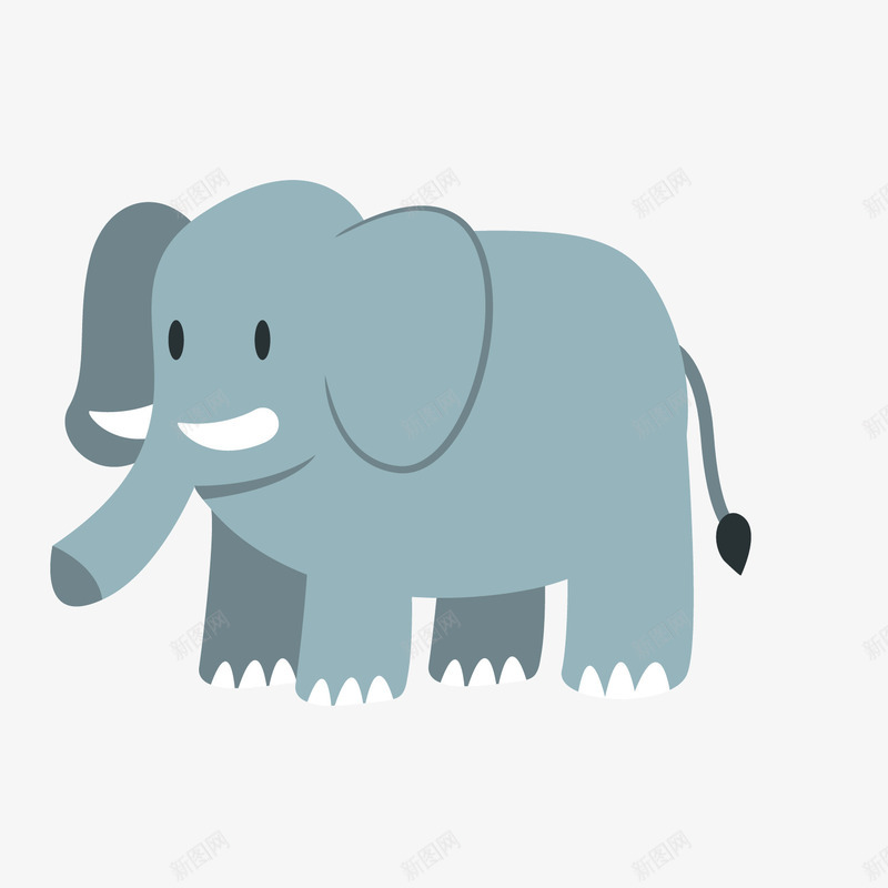 蓝色大象矢量图ai免抠素材_88icon https://88icon.com 动物 商务 大象 扁平化 生物 蓝色 锯齿 鼻子 矢量图