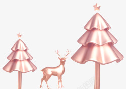 圣诞节装饰圣诞树麋鹿素材