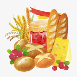 面包酱草莓酱面包高清图片