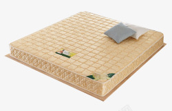 无味椰棕木板上的床垫高清图片