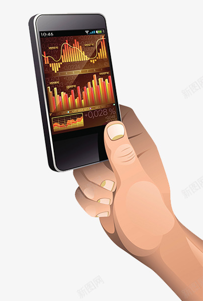 股票指数分析png免抠素材_88icon https://88icon.com 人拿手机 数据 智能 股票