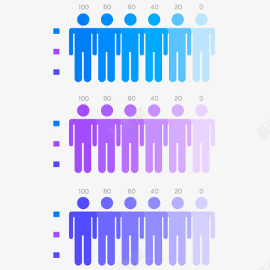 表设计彩色人口统计图表矢量图图标图标