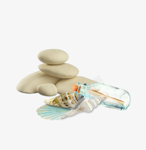 石头海螺贝壳漂流瓶png免抠素材_88icon https://88icon.com 海螺 漂流 石头 贝壳