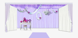 婚礼紫色签到台素材