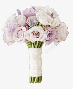 浅色玫瑰婚礼花束素材