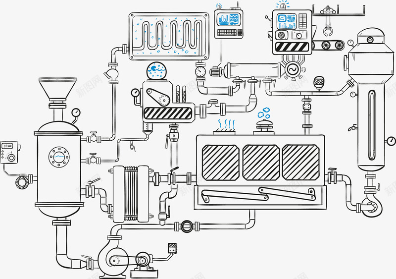 手绘操作流程图矢量图ai免抠素材_88icon https://88icon.com 定制流程 手绘 施工作业 流程图 生产线 矢量图