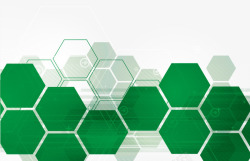 S形箭头绿色六边形科技背景矢量图高清图片