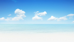 海平线蓝天白云高清图片