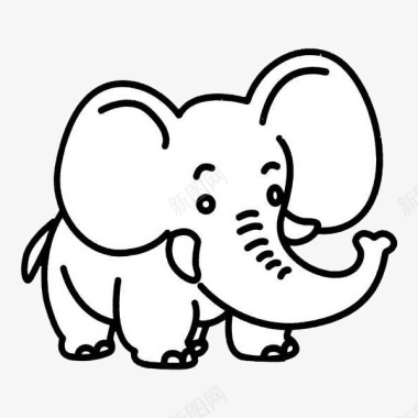 开心的大象图标图标