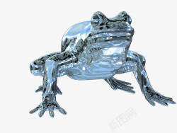创意精美白银青蛙金属素材