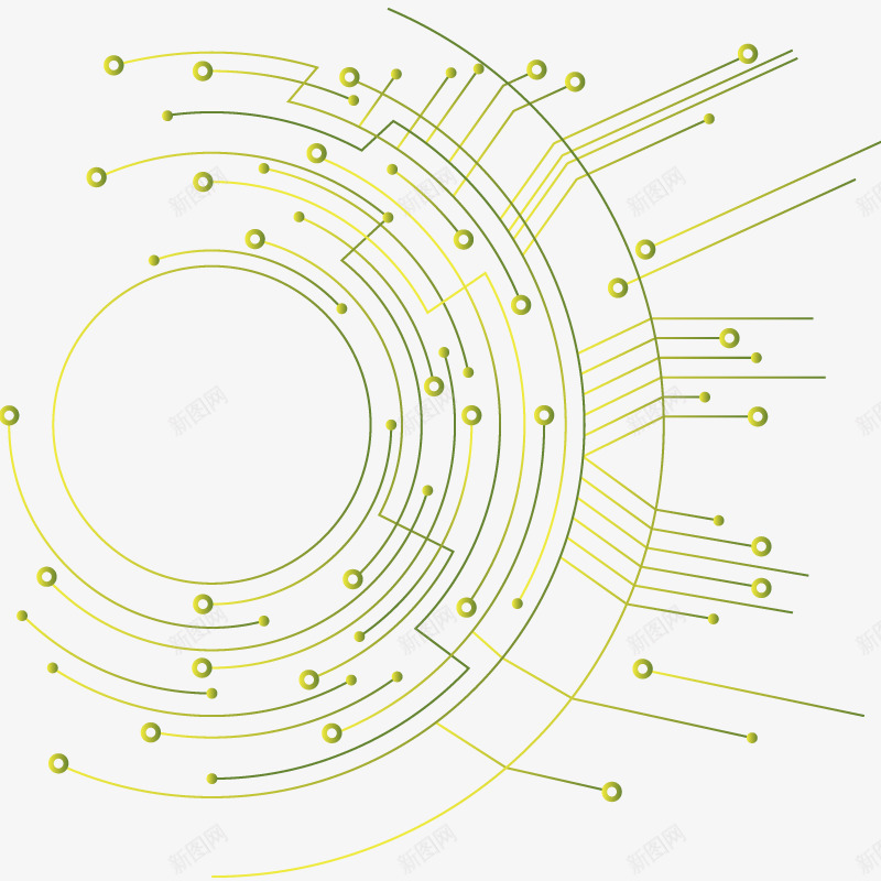 圆形电路芯片矢量图eps免抠素材_88icon https://88icon.com 圆形电路 电路 科技纹理 芯片 芯片电路 矢量图