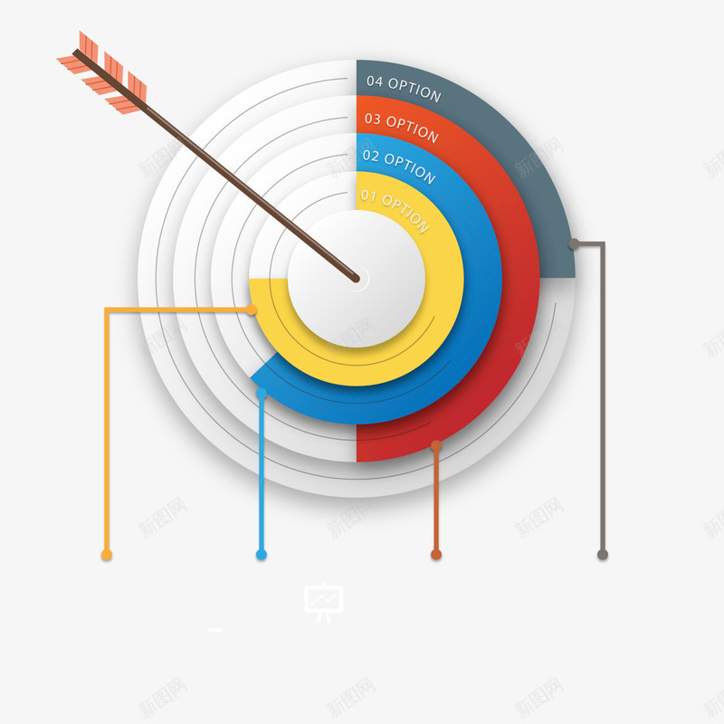 PPT箭矢矢量图ai免抠素材_88icon https://88icon.com PPT素材 数据 目标 饼型图 矢量图