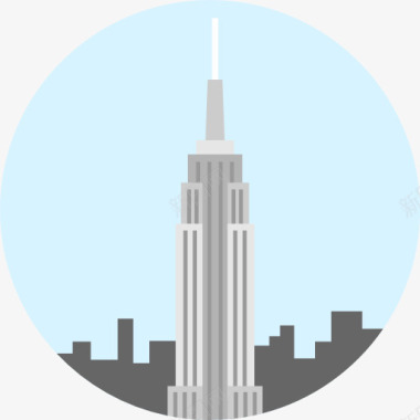 纽约曼哈顿美国帝国大厦图标图标