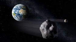 小行星太空陨石地球表面背景图高清图片