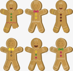饼干圣诞节图片彩色圣诞姜饼人矢量图高清图片