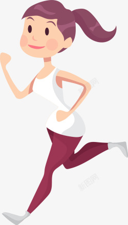 马拉松慢跑的女孩素材