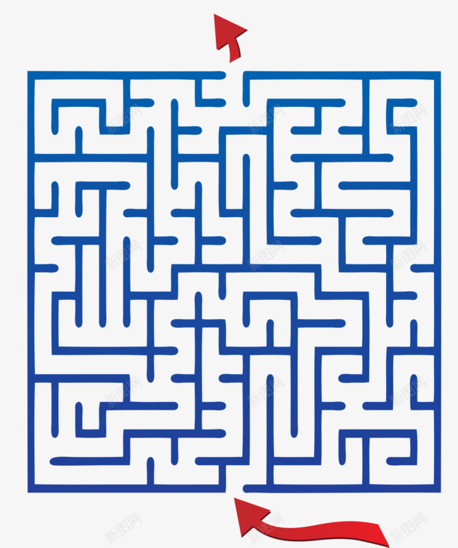 装饰图案png免抠素材_88icon https://88icon.com 儿童迷宫 游戏 线条 蓝色 迷宫 迷宫线路 迷宫路线