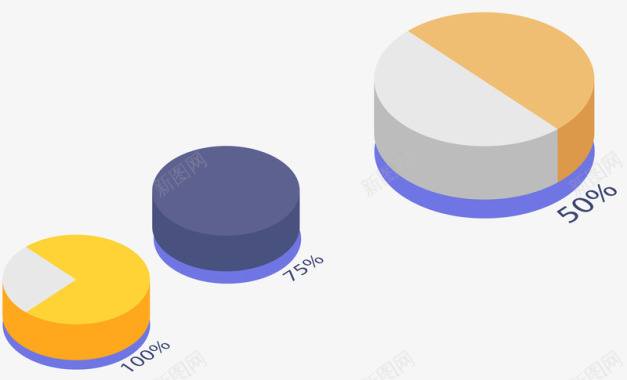 数据图合集立体饼状图矢量图图标图标