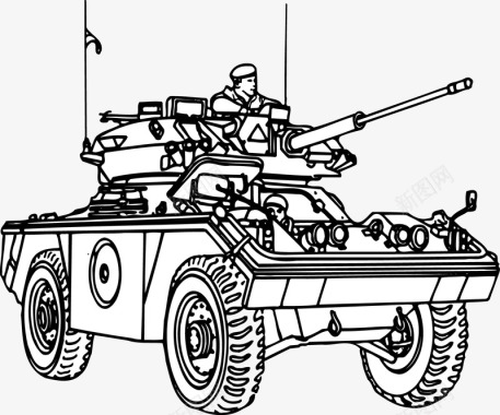 眼睛手绘手绘装甲战车矢量图图标图标