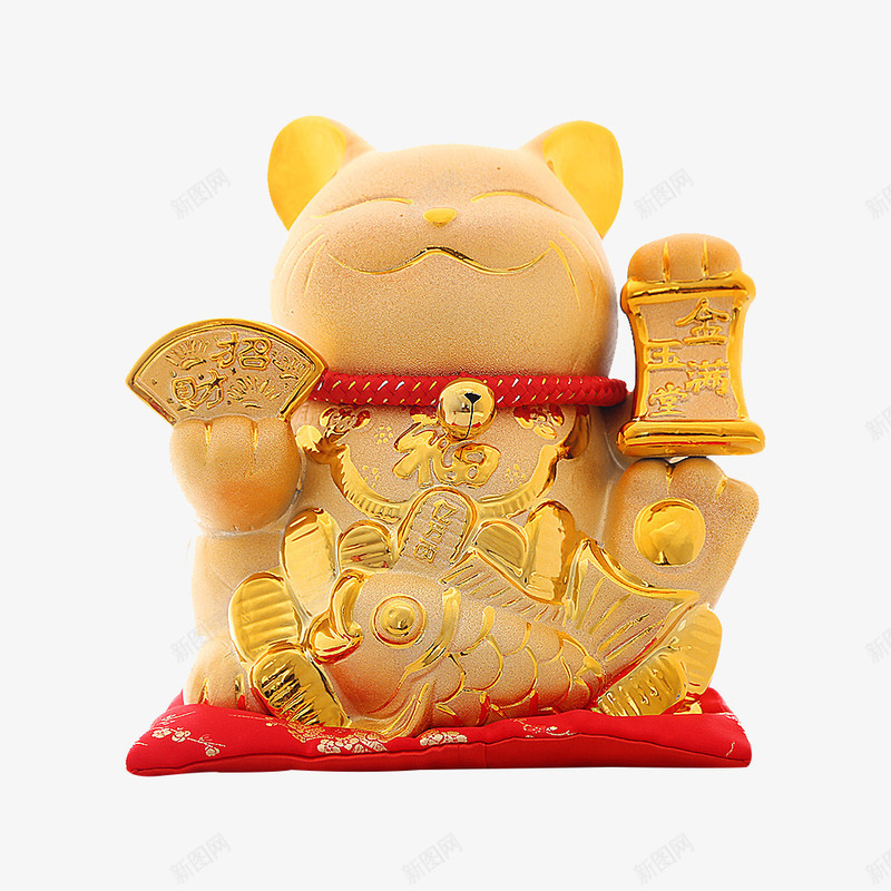 可爱亮金色招财猫png免抠素材_88icon https://88icon.com 可爱亮 富贵 财富 财源广进 金色 金色招财猫