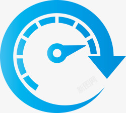 时钟素材蓝色箭头仪表盘矢量图高清图片