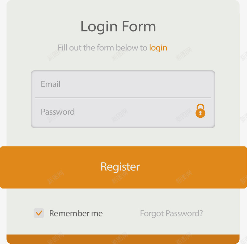 橘色灰色登录界面矢量图ai免抠素材_88icon https://88icon.com 会员登录 登录 登录框 登录界面 矢量png 网站登录 矢量图