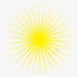 黄色放射日光卡通素材