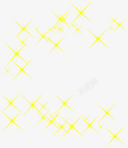 黄色网状光效透明素材
