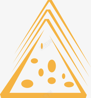 黄色三角形的沙河蛋糕矢量图图标图标