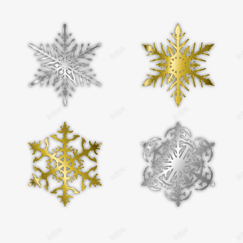 金色雪花装饰png免抠素材_88icon https://88icon.com 冬天 金属 银色 雪花矢量