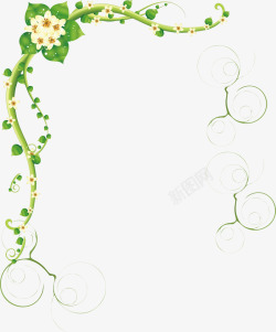 花藤可爱绿色矢量图素材