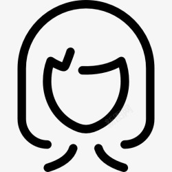 美发师长头发的女孩图标高清图片