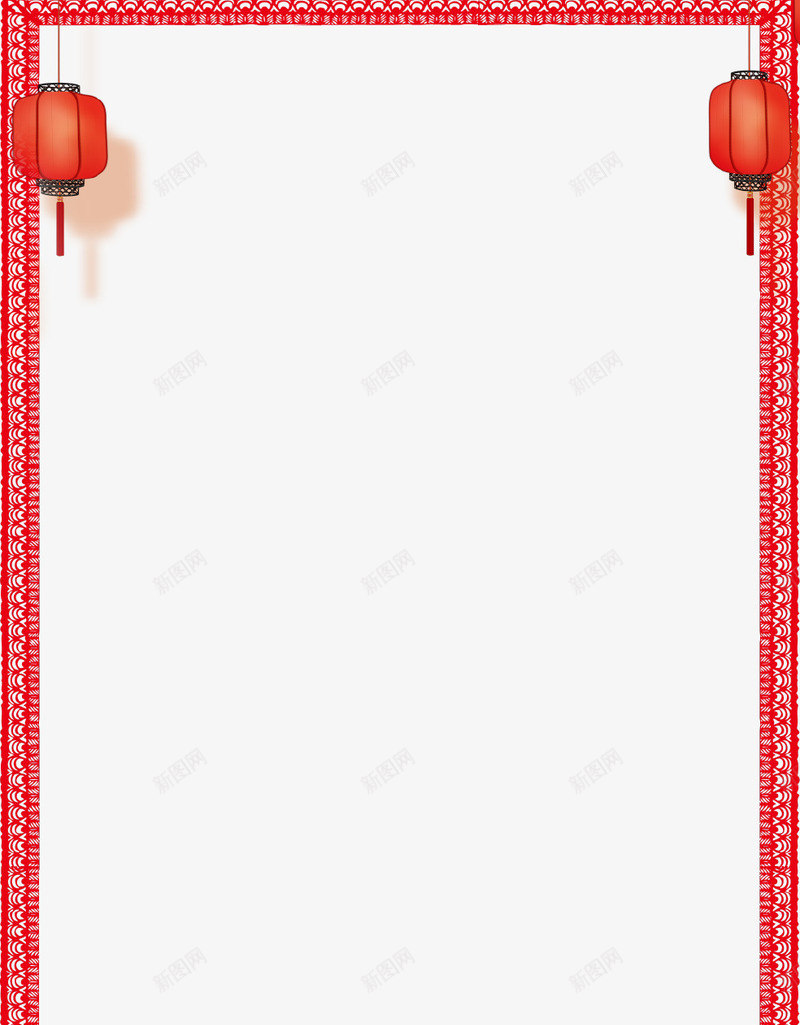 红色中国风新春灯笼装饰边框psd免抠素材_88icon https://88icon.com 中国风 新年 新春 春节 灯笼 红色 装饰 边框
