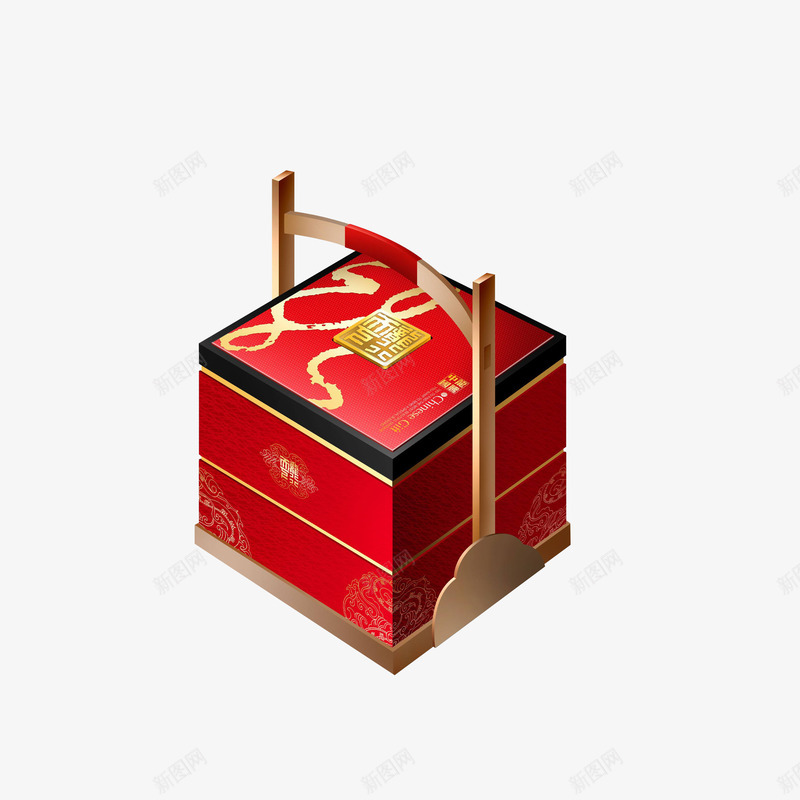 实物中国风月饼礼盒png免抠素材_88icon https://88icon.com 创意礼盒 古风盒子 实物图 手提式盒子 月饼礼盒