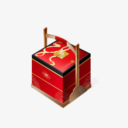 手提式实物中国风月饼礼盒高清图片