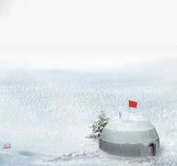 蒙古卡通雪地上的蒙古包高清图片