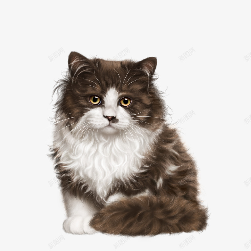 手绘咖啡色小猫png免抠素材_88icon https://88icon.com 咖啡色 小猫 手绘 猫咪