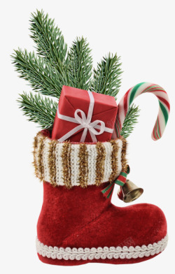 圣诞节雪地靴圣诞节元素高清图片