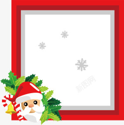圣诞背景相框圣诞老人红色边框矢量图高清图片