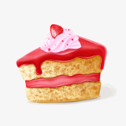 奶油手草莓夹心蛋糕高清图片