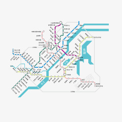 扁平化地铁规划线路图矢量图素材