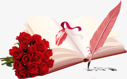 玫瑰LOVE情人节花束书写情书高清图片