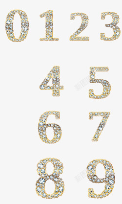冰雪装饰艺术字钻石数字09高清图片