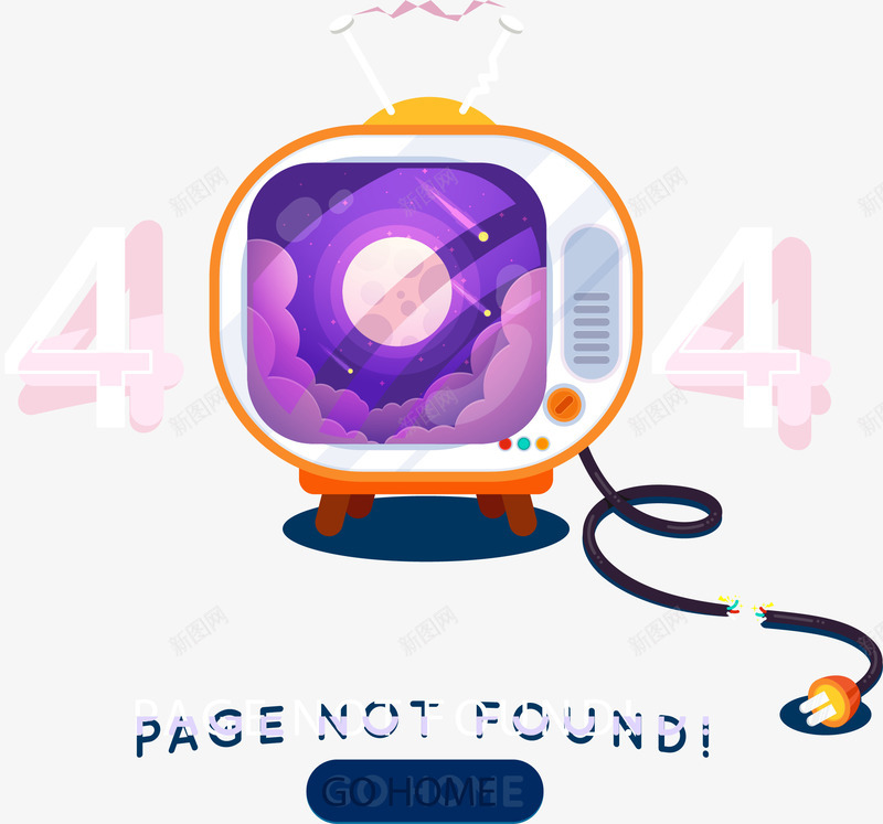 卡通手绘404页面网页插画矢量图ai免抠素材_88icon https://88icon.com 404插画 404页面 404页面报错插画 卡通页面报错 手绘404 错误网页 矢量图
