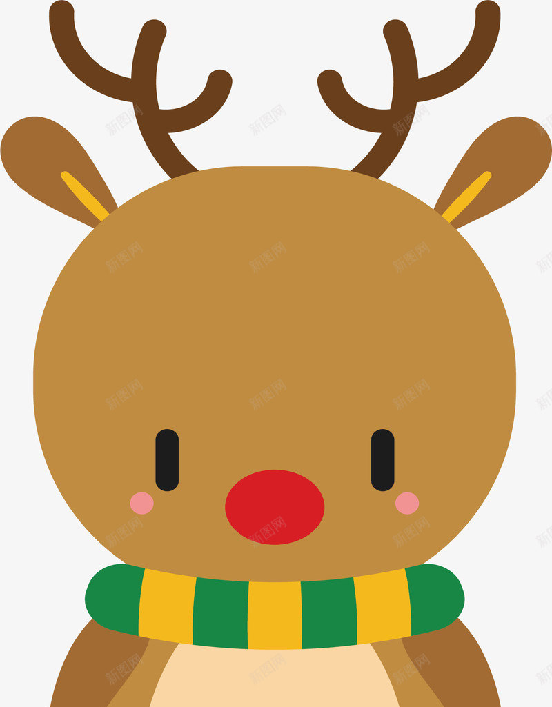 红鼻子驯鹿矢量图ai免抠素材_88icon https://88icon.com merryChristma merryChristmas 圣诞节 圣诞驯鹿 矢量png 红鼻子 驯鹿 矢量图