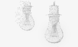 电灯泡高科技点线面线条素材