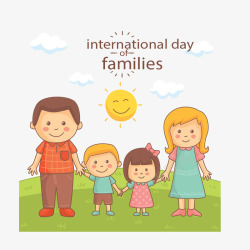 美好家庭卡通彩色国际家庭日高清图片