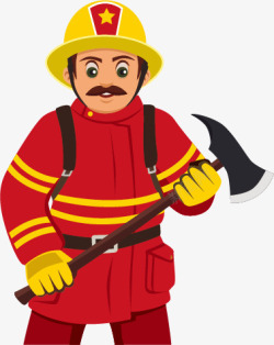 防护衣卡通消防员矢量图高清图片