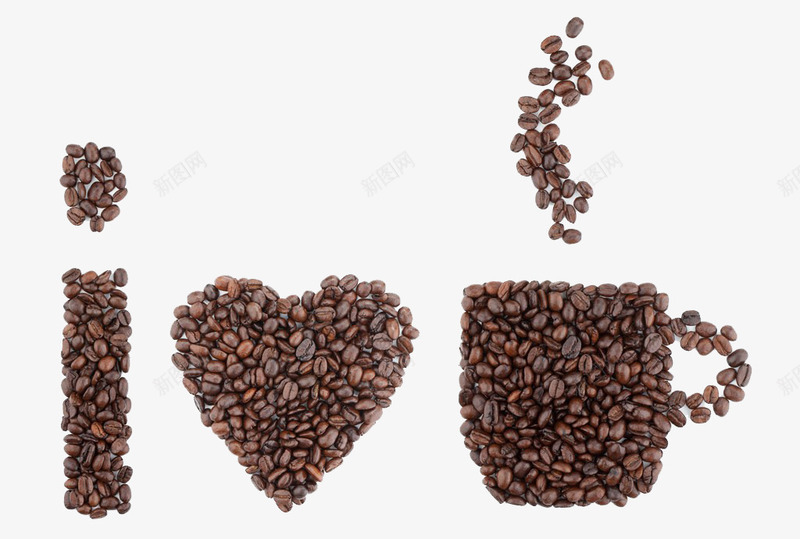 咖啡豆png免抠素材_88icon https://88icon.com 咖啡 咖啡豆 心形咖啡豆 杯子